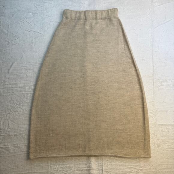 Lauren Manoogian Sleeveless Base Shell Midi Skirt Set Ecru Slub 1 / Small Alpaca - Picture 13 of 16